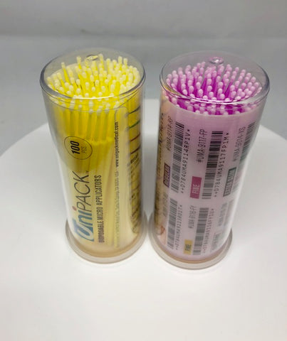 Microbrush Applicators Fine  (Yellow, Pink) 100/pk - UniPack MedicaL